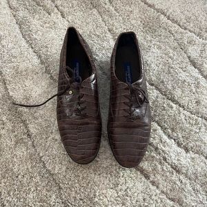 Brown leather oxfords, size 9.5